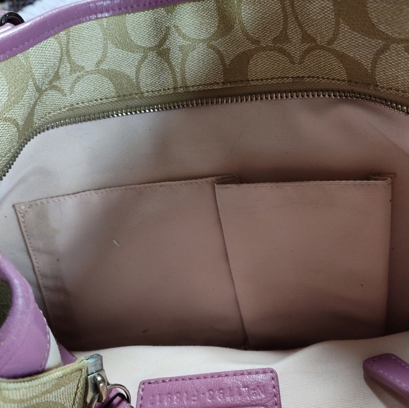 Vintage Coach Peyton Signature Heritage purple khaki tote bag purse - Picture 13 of 13